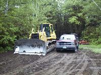 Large bulldozer used for major field restoration