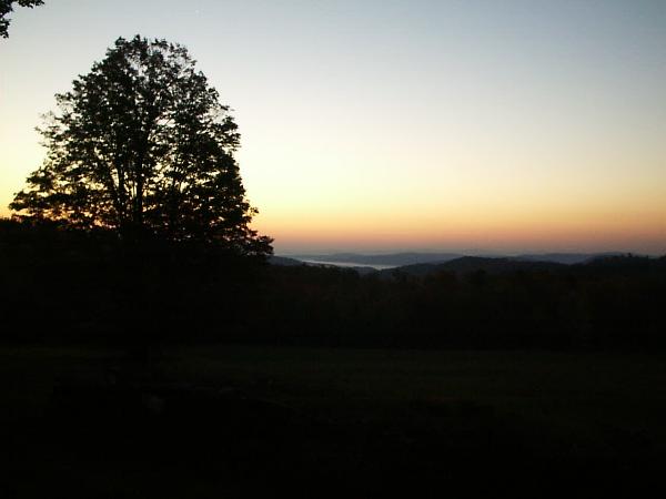 Sunrise highlighting the NOx pollution haze.